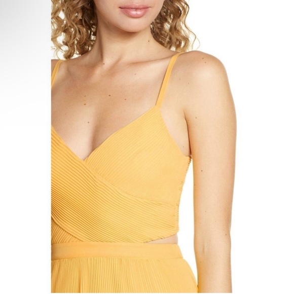 New Ali & Jay For The Gram Chiffon Midi Dress Small Yellow - Picture 5 of 9